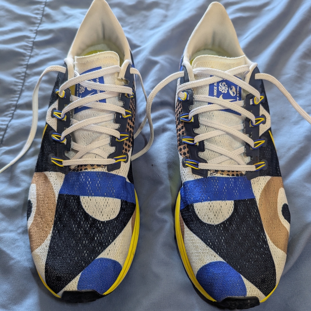 Nike Blue and Black Athletic Shoes with Bold Design